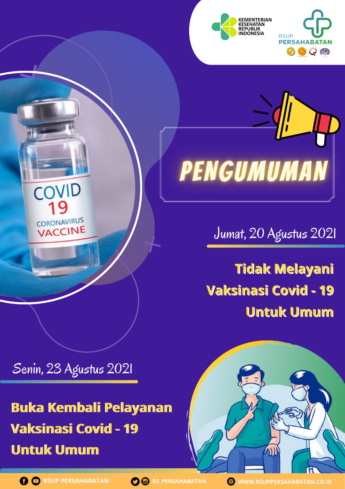 Tidak Melayani Vaksin Covid-19 Untuk Umum