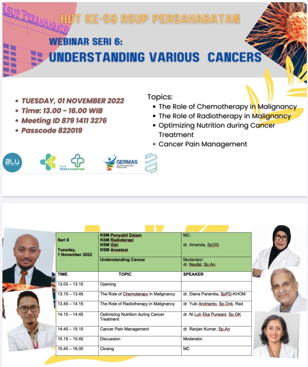 Webinar Seri 6: Understanding Various Cancers 1 November 2022